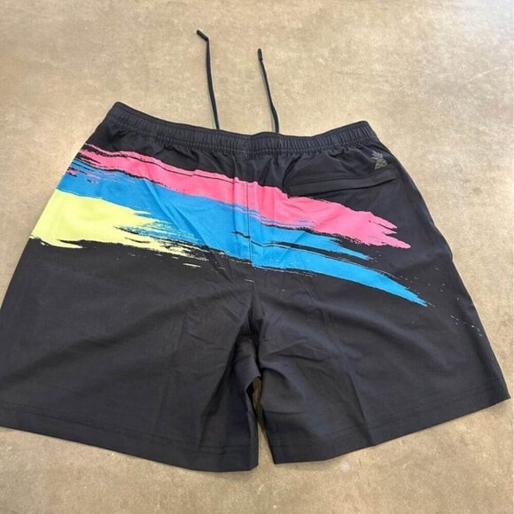 Chubbies Men's Black Swim Trunks with Blue and Pink Accents - Picture 4 of 9